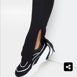 Black thick rib jumpsuit